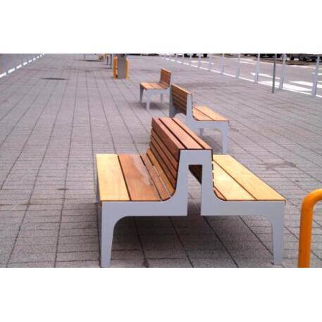 Metal bench with backrest 'IROKO_STF/18-04-95_01MDL'