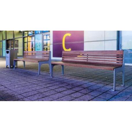 Metal bench with backrest 'IROKO_STF/18-04-95MDL'