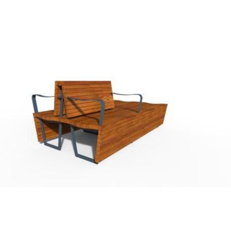 Metal bench with backrest 'IROKO_STF/18-04-47MDL'