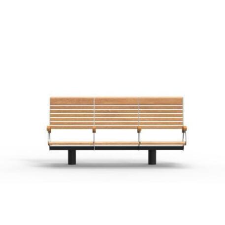 Metal bench with backrest 'IROKO_STF/18-04-25MDL'