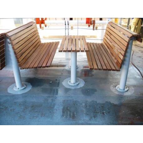 Metal bench with backrest 'IROKO_STF/18-04-21MDL'