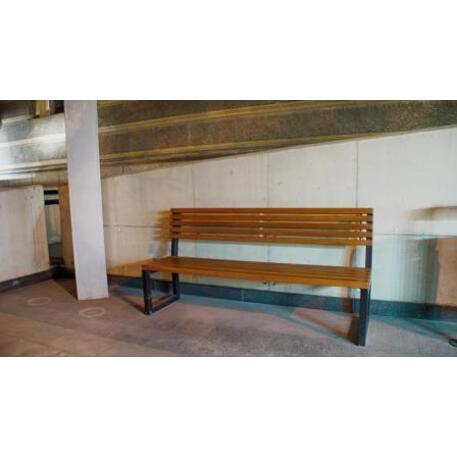 Metal bench with backrest 'IROKO_STF/18-04-17MDL'