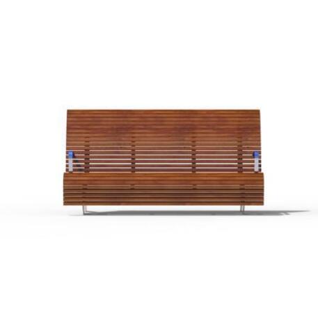 Metal bench with backrest 'IROKO_STF/18-04-16MDL'