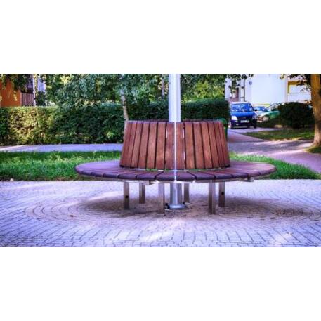 Metal bench with backrest 'IROKO_STF/18-04-01MDL'