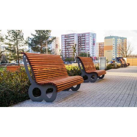 Metal bench with backrest 'IROKO_STF/13-04-92MDL'