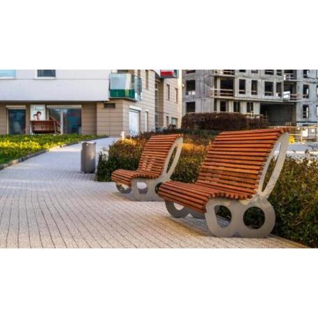 Metal bench with backrest 'IROKO_STF/13-04-92MDL'