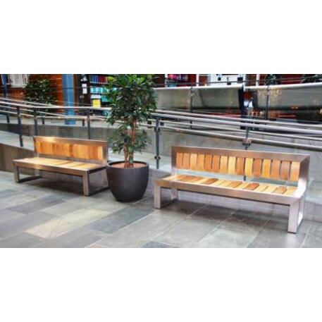 Metal bench with backrest 'IROKO_STF/13-04-75MDL'