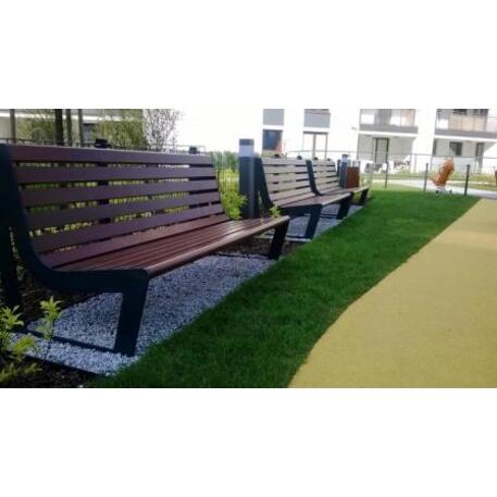 Metal bench with backrest 'IROKO_STF/13-04-55MDL'