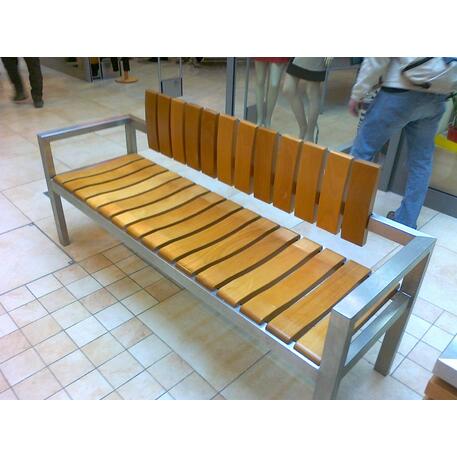 Metal bench with backrest 'IROKO_STF/13-04-49_01MDL'