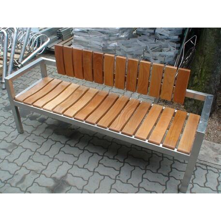 Metal bench with backrest 'IROKO_STF/13-04-49_01MDL'