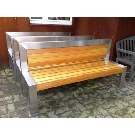 Metal bench with backrest 'IROKO_STF/13-04-18_06MDL'