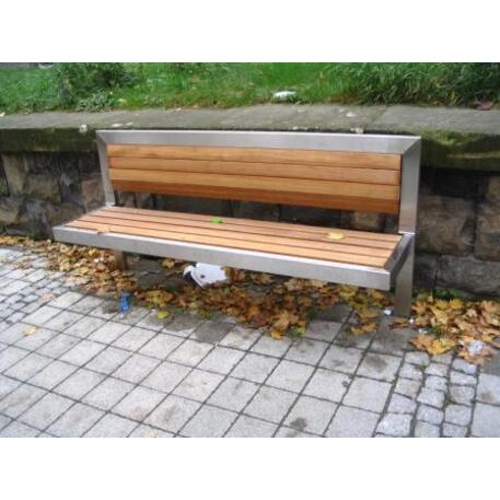 Metal bench with backrest 'IROKO_STF/13-04-18_05MDL'