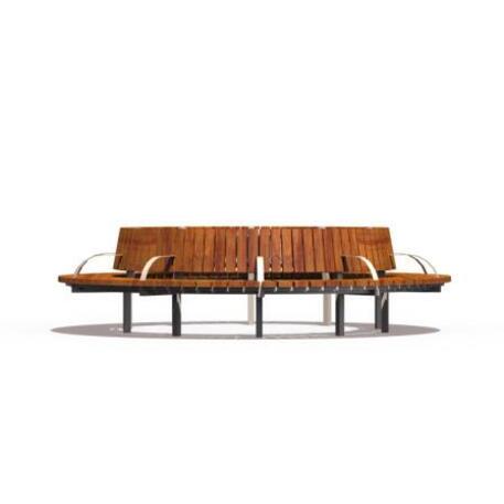 Metal bench with backrest 'IROKO_STF/13-04-17_01MDL'