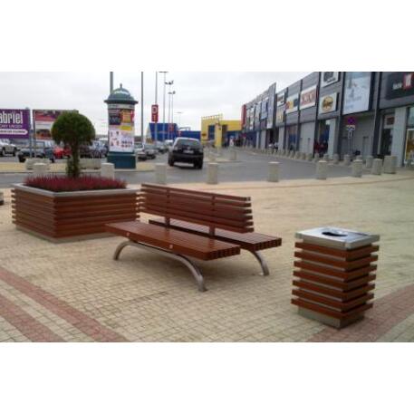 Metal bench with backrest 'IROKO_STF/13-04-03MDL'