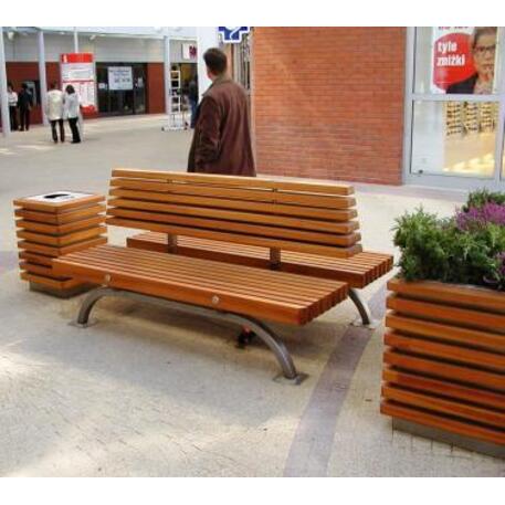 Metal bench with backrest 'IROKO_STF/13-04-03MDL'