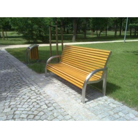 Metal bench with backrest 'IROKO_STF/10-68-06MDL'