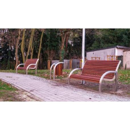 Metal bench with backrest 'IROKO_STF/10-68-06MDL'