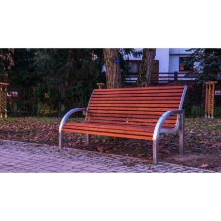 Metal bench with backrest 'IROKO_STF/10-68-06MDL'