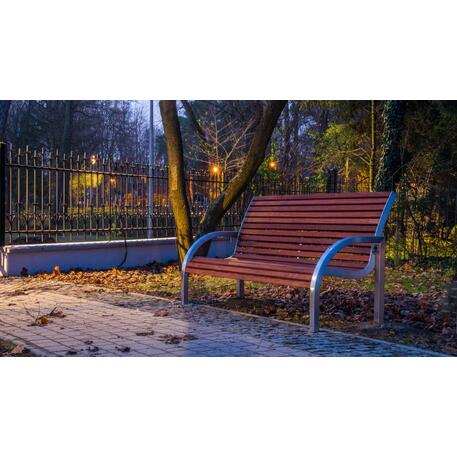 Metal bench with backrest 'IROKO_STF/10-68-06MDL'