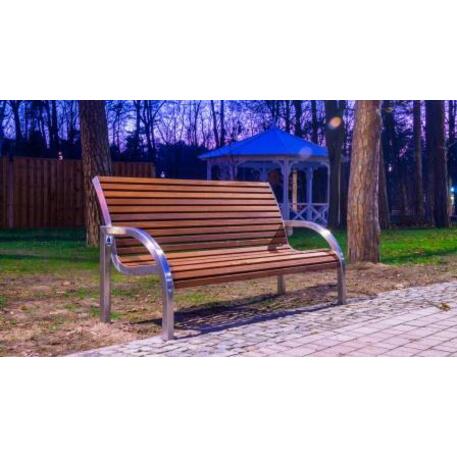 Metal bench with backrest 'IROKO_STF/10-68-06MDL'