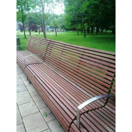 Metal bench with backrest 'IROKO_STF/10-66-01MDL'