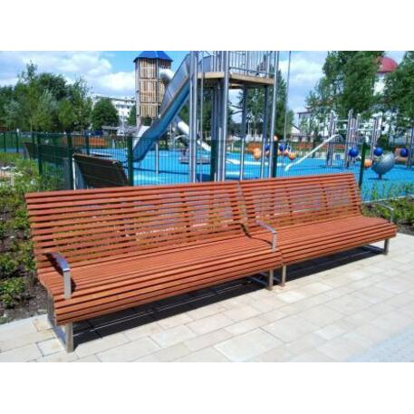 Metal bench with backrest 'IROKO_STF/10-66-01MDL'