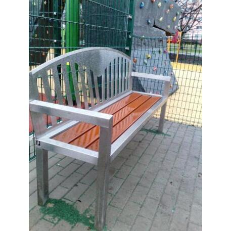 Metal bench with backrest 'IROKO_STF/10-27-13MDL'