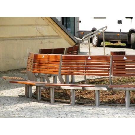 Metal bench with backrest 'IROKO_STF/07-04-02MDL'