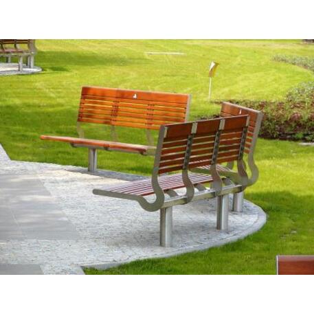 Metal bench with backrest 'IROKO_STF/07-04-02MDL'