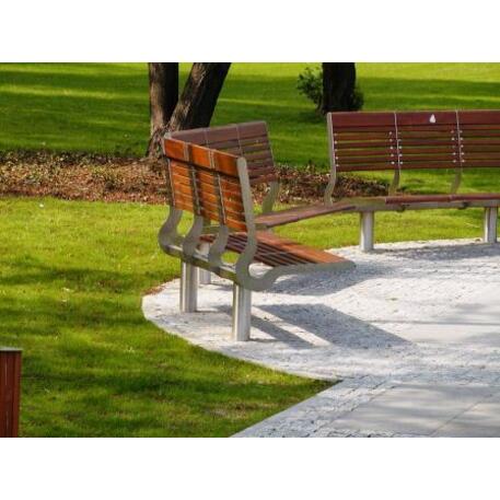 Metal bench with backrest 'IROKO_STF/07-04-02MDL'