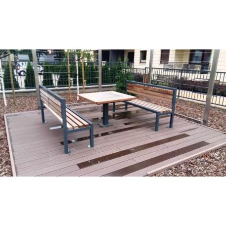 Metal bench with backrest 'IROKO_STF/04-04-06MDL'