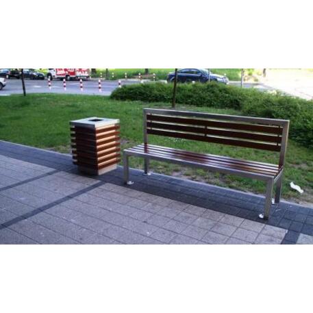 Metal bench with backrest 'IROKO_STF/04-04-06MDL'