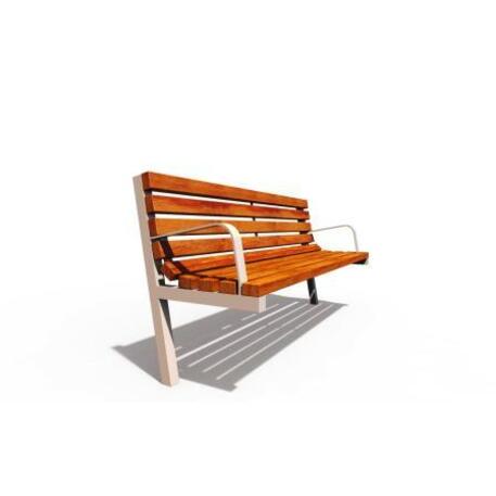 Metal bench with backrest 'IROKO_STF/04-03-02_05MDL'