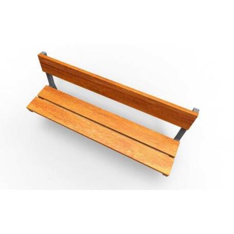 Metal bench with backrest 'IROKO_STF/04-03-02_01MDL'