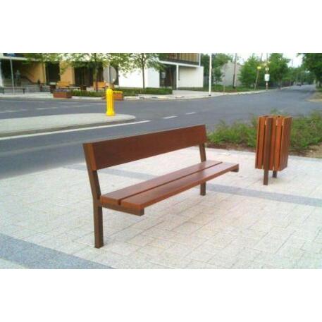 Metal bench with backrest 'IROKO_STF/04-03-02_01MDL'