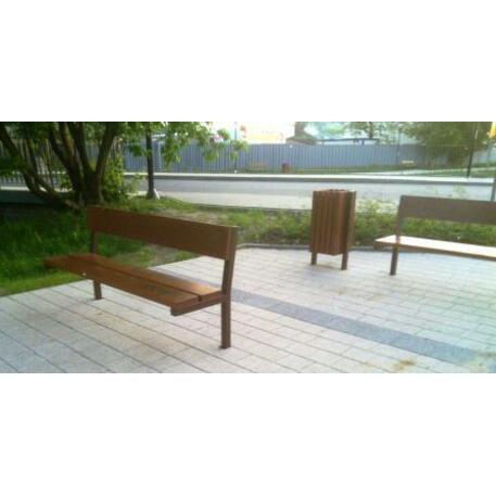 Metal bench with backrest 'IROKO_STF/04-03-02_01MDL'