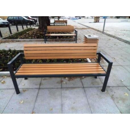 Metal bench with backrest 'IROKO_STF/02-04-05_02/MDL'