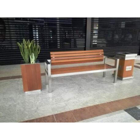 Metal bench with backrest 'IROKO_STF/02-04-05_02/MDL'