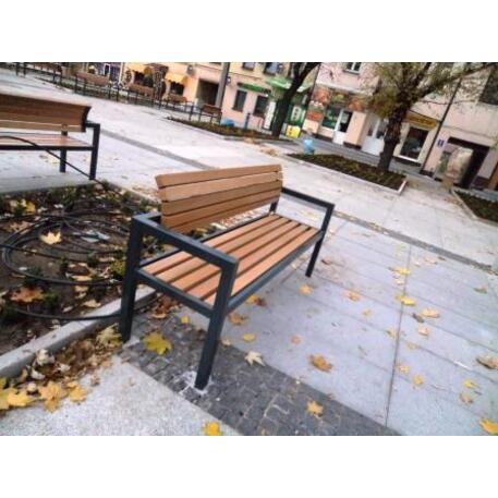 Metal bench with backrest 'IROKO_STF/02-04-05_02/MDL'