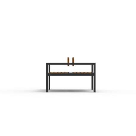 Metal bench with backrest 'IROKO_STF/02-04-05_01/MDL'