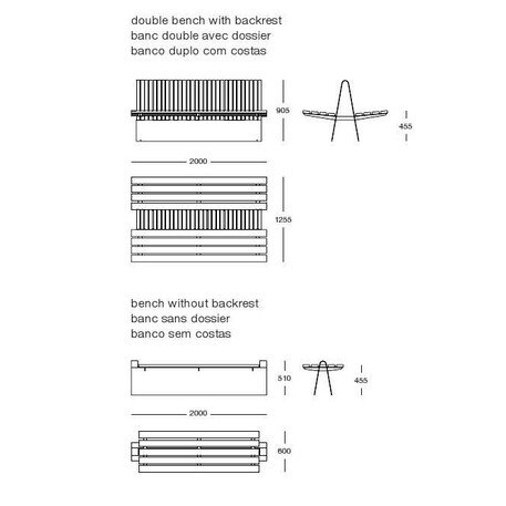 Metal bench 'LOTUS DOUBLE'