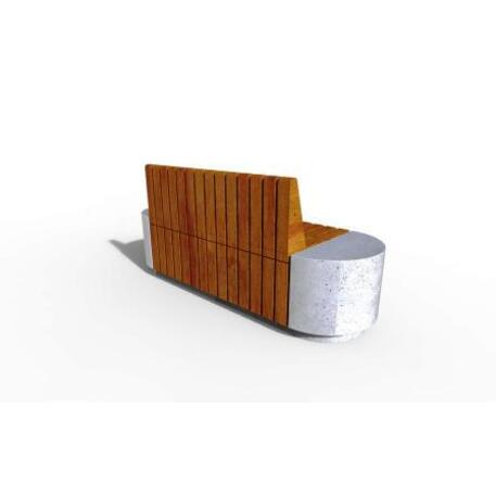 Lauko / Vidaus betoninis suolas su atlošu, IROKO medienos apdaila 'STF/23-04-01/MDL'
