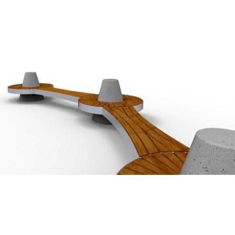 Lauko / Vidaus betoninis suolas su atlošu, IROKO medienos apdaila 'STF/20-04-20_01/MDL'