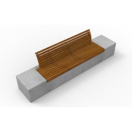 Concrete bench with backrest 'IROKO_STF/19-04-77/MDL'