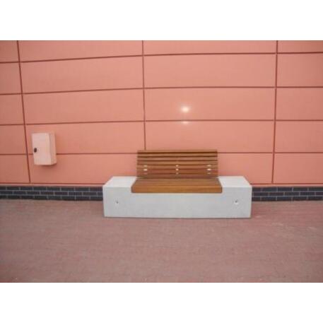 Concrete bench with backrest 'IROKO_STF/19-04-77/MDL'