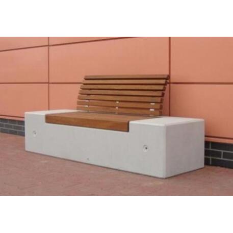 Concrete bench with backrest 'IROKO_STF/19-04-77/MDL'