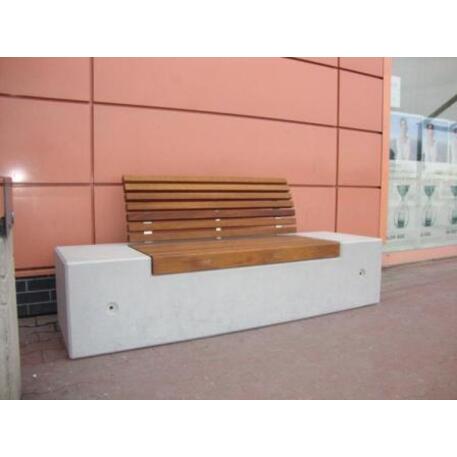 Concrete bench with backrest 'IROKO_STF/19-04-77/MDL'