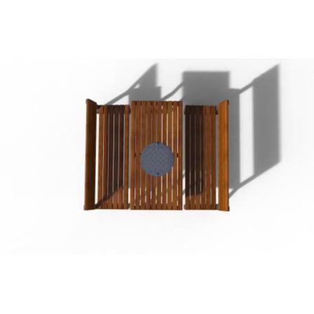 Lauko / Vidaus medinis suoliukas ir stalas iš IROKO medienos 'STF/22-04-20_07/MDL'
