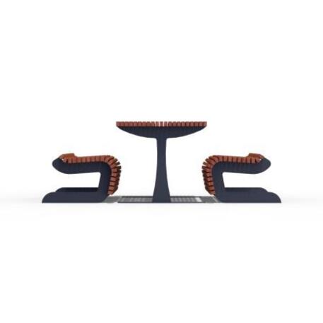 Metal bench + table 'Picnic_IROKO_STF/20-13-05_03/MDL'