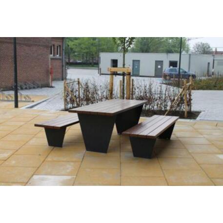 Metal bench + table 'Picnic_IROKO_STF/20-02-02/MDL'